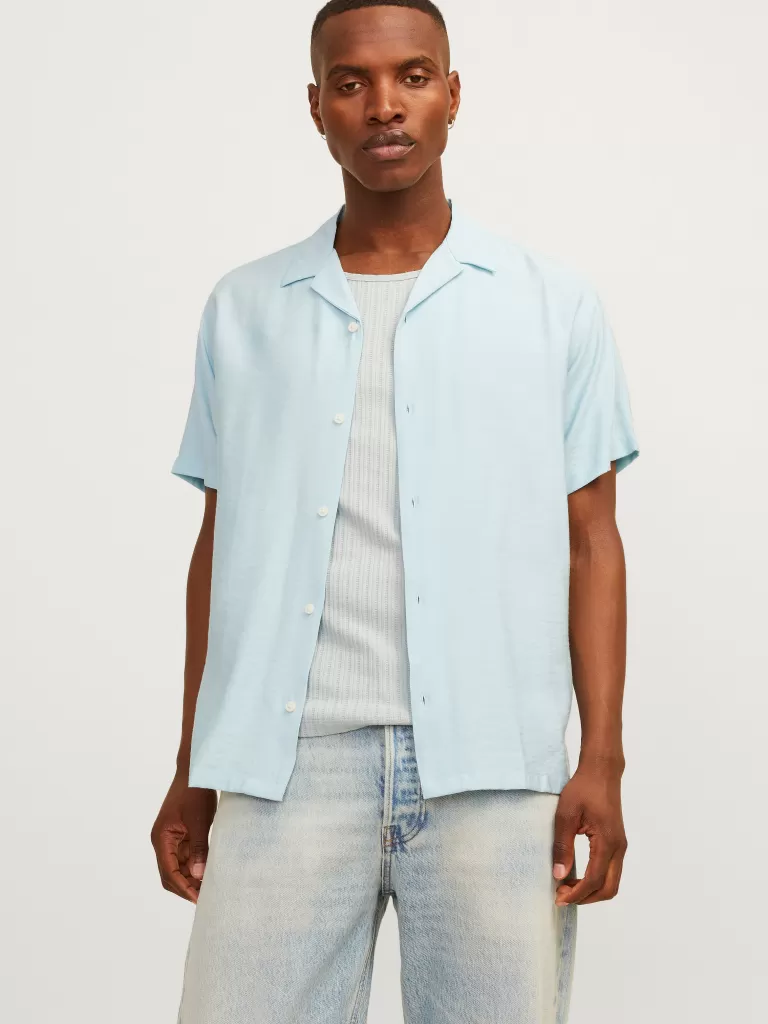 JACK & JONES Koszule^Krój swobodny Tropikalna Niebieski