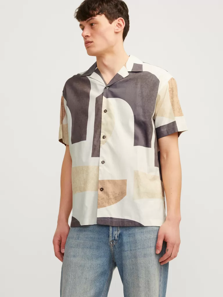 JACK & JONES Koszule^Krój swobodny Tropikalna Brązowy