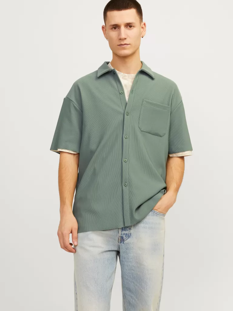 JACK & JONES Koszule^Krój swobodny Tropikalna Zielony