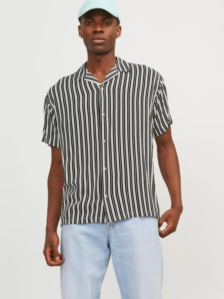 JACK & JONES Koszule^Krój swobodny Tropikalna Czarny