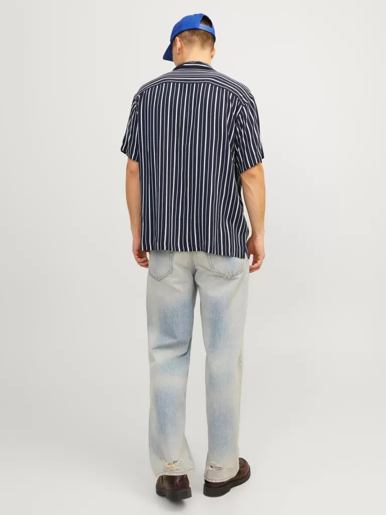 JACK & JONES Koszule^Krój swobodny Tropikalna Niebieski