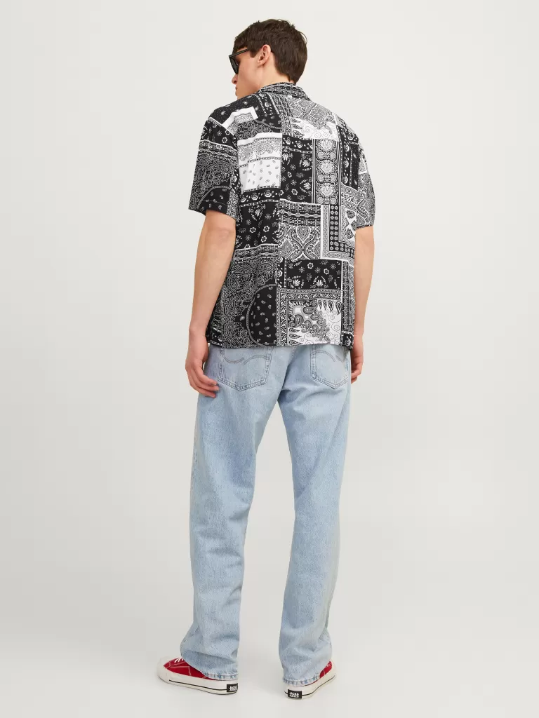 JACK & JONES Koszule^Krój swobodny Tropikalna Czarny