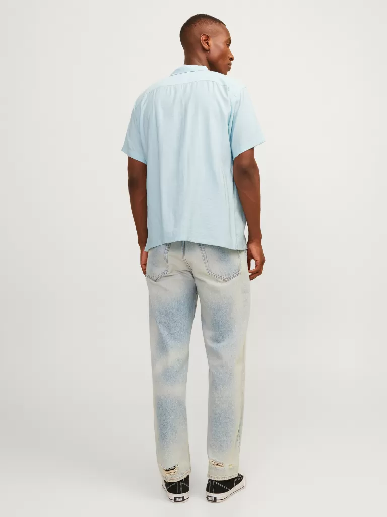 JACK & JONES Koszule^Krój swobodny Tropikalna Niebieski