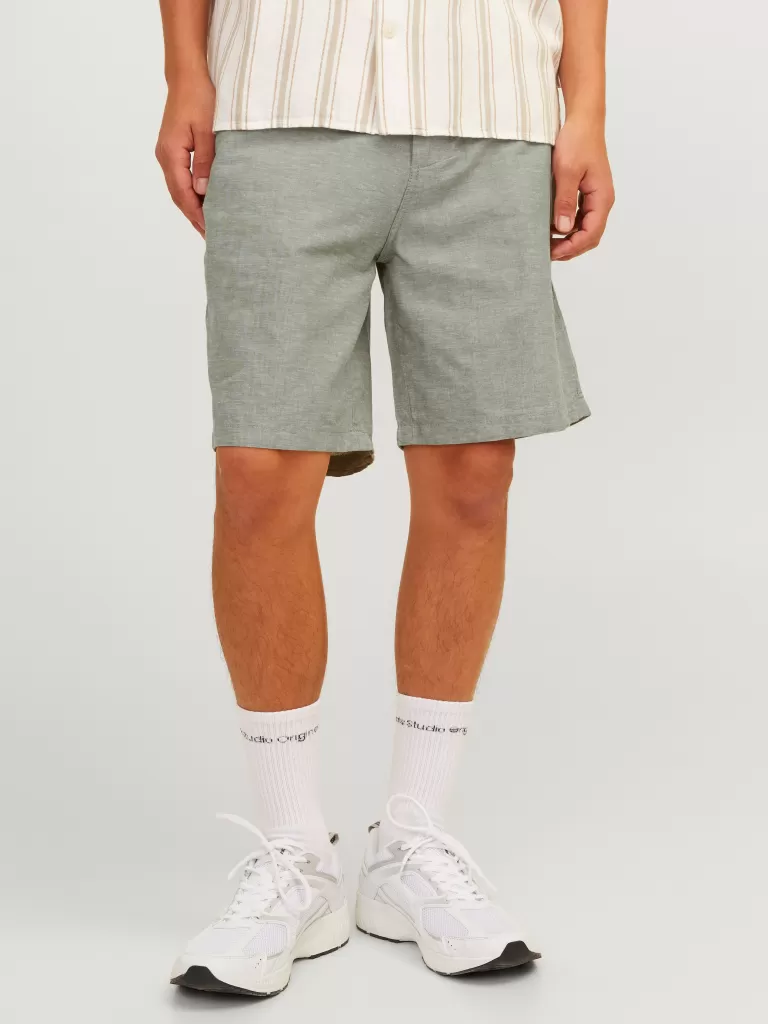 JACK & JONES Krótkie Spodenki^Krój tapered Krótkie chinosy Zielony