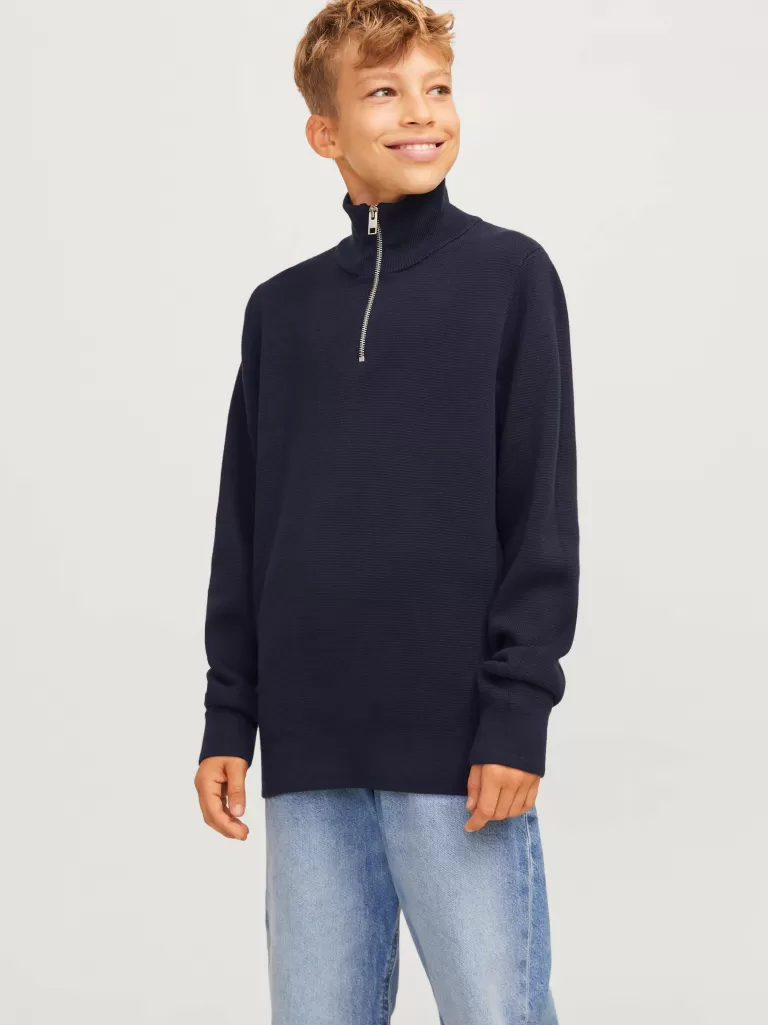 JACK & JONES Swetry^Krótki suwak Junior Niebieski