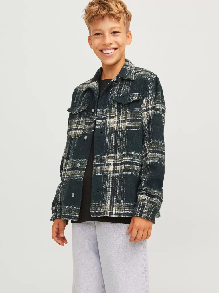 JACK & JONES Koszule^Kurtka koszulowa Junior Zielony