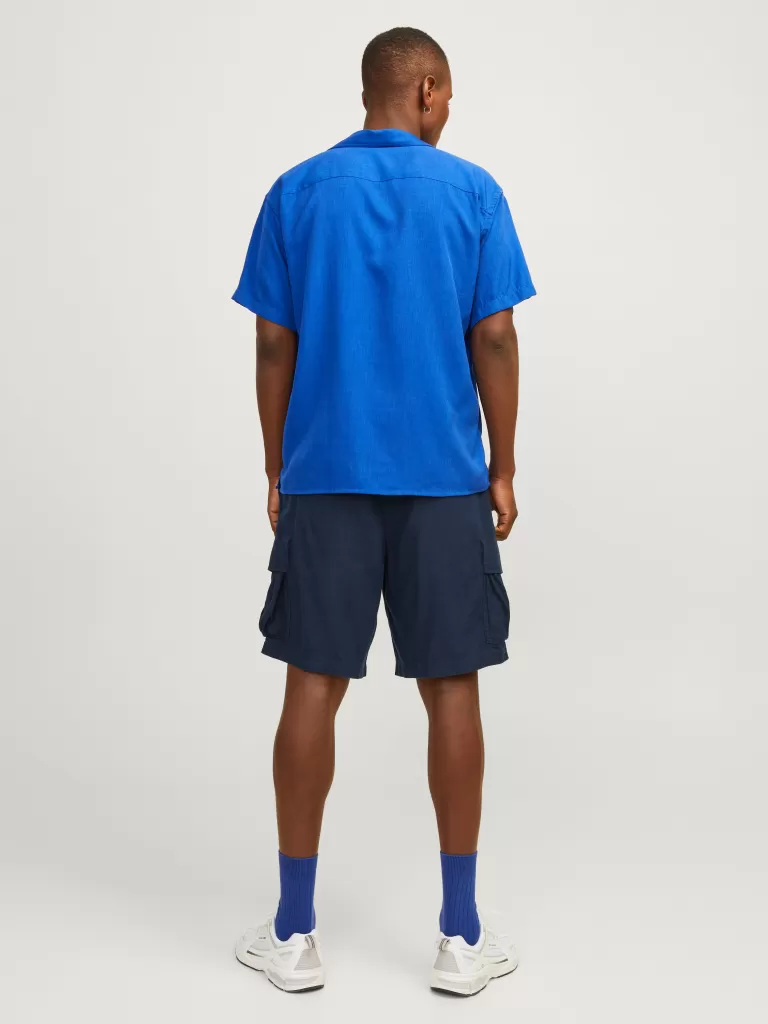 JACK & JONES Krótkie Spodenki^Luźno dopasowane Krótkie bojówki Niebieski