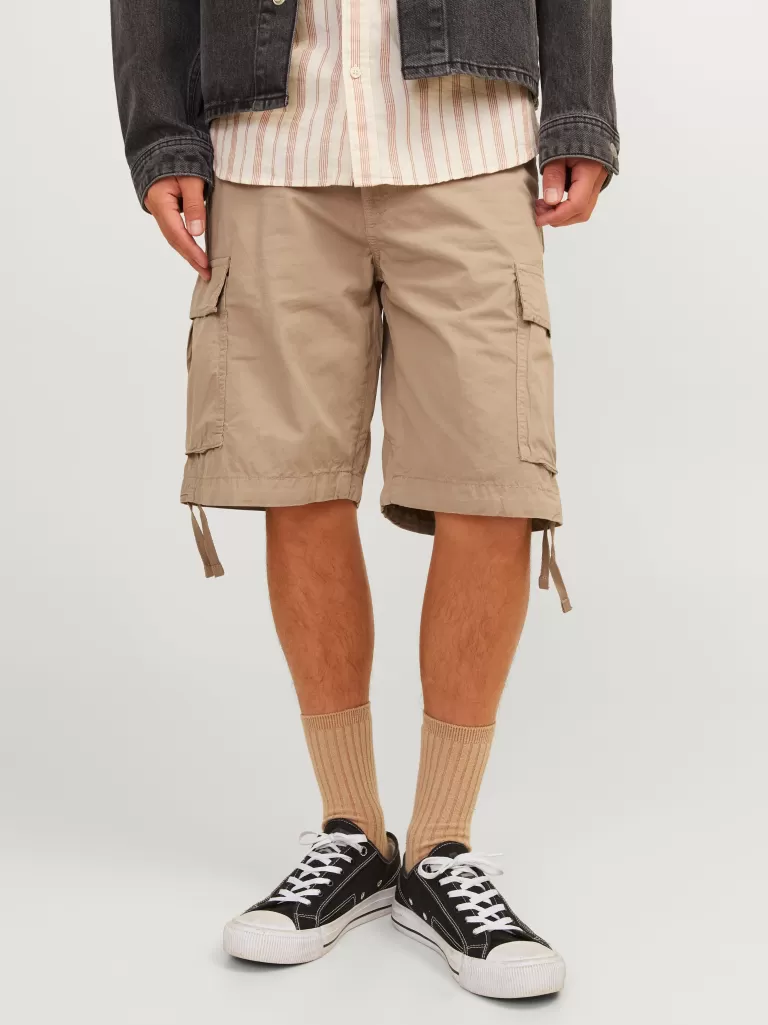 JACK & JONES Krótkie Spodenki^Luźno dopasowane Krótkie spodenki o luźnym kroju Beżowy