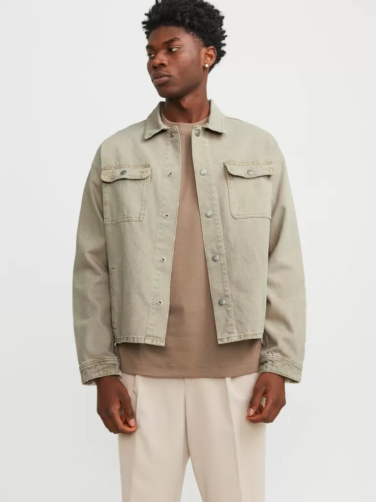 JACK & JONES Koszule | Jeansowe Koszule^Luźno dopasowane Kurtka koszulowa Zielony
