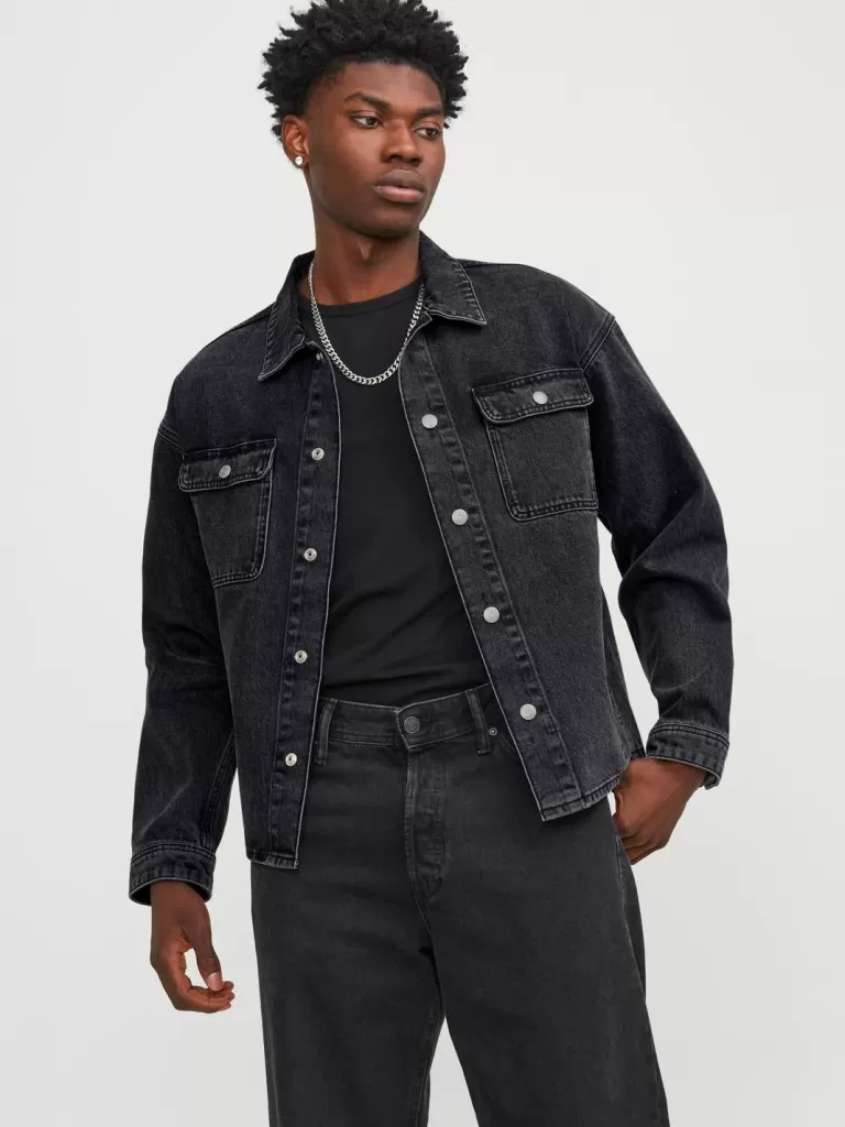 JACK & JONES Koszule | Jeansowe Koszule^Luźno dopasowane Kurtka koszulowa Czarny