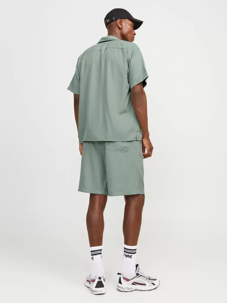 JACK & JONES Krótkie Spodenki^Luźno dopasowane Szorty Zielony
