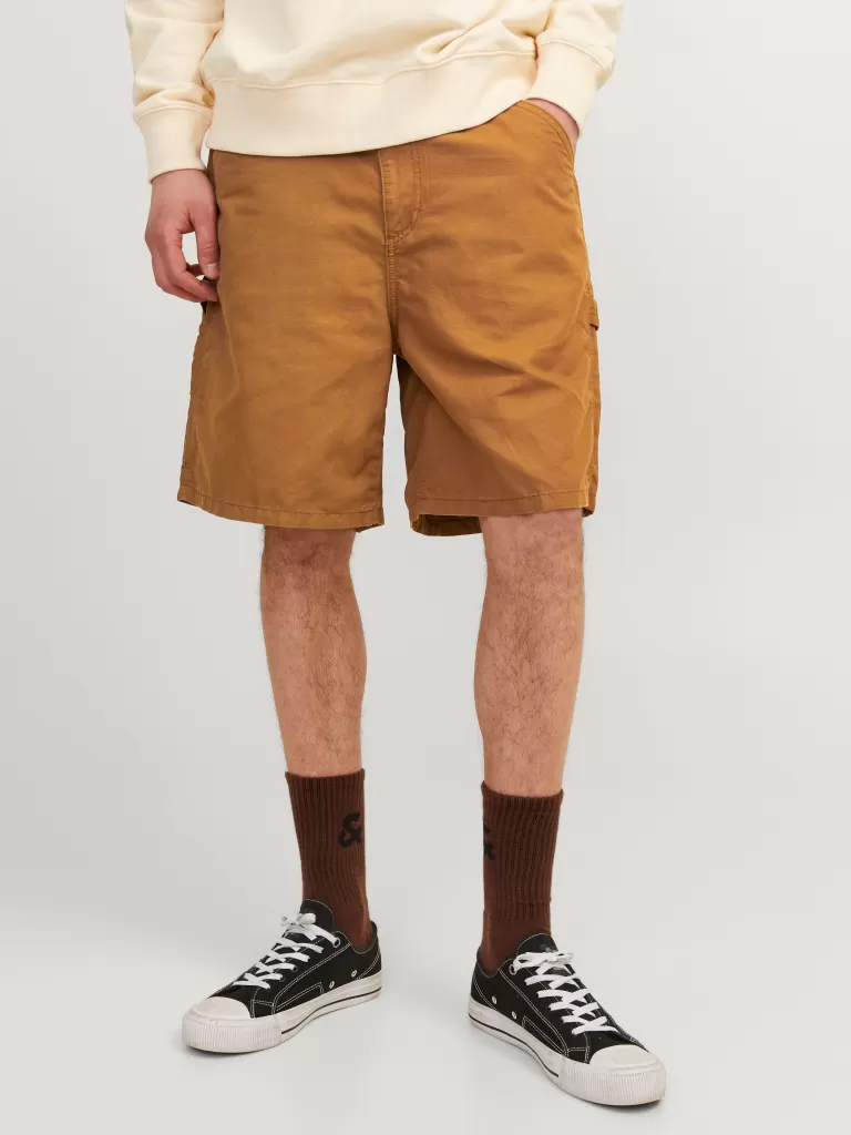 JACK & JONES Krótkie Spodenki^Luźno dopasowane Szorty o kroju baggy Pomarańczowy