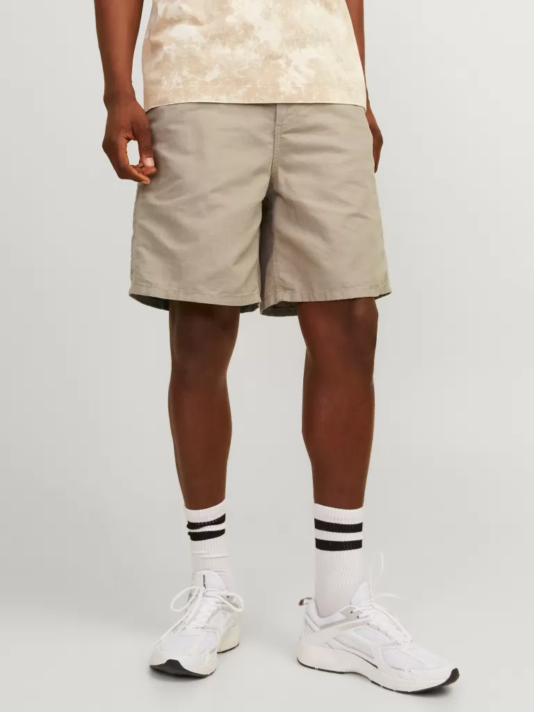 JACK & JONES Krótkie Spodenki^Luźno dopasowane Szorty o kroju baggy Beżowy
