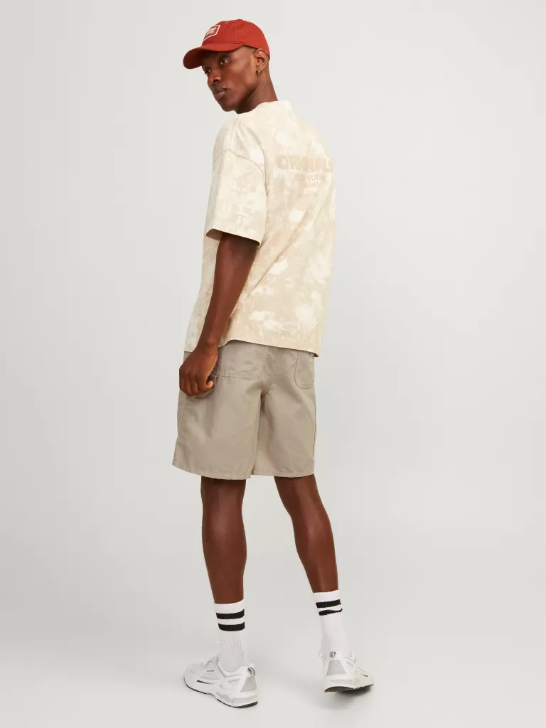 JACK & JONES Krótkie Spodenki^Luźno dopasowane Szorty o kroju baggy Beżowy