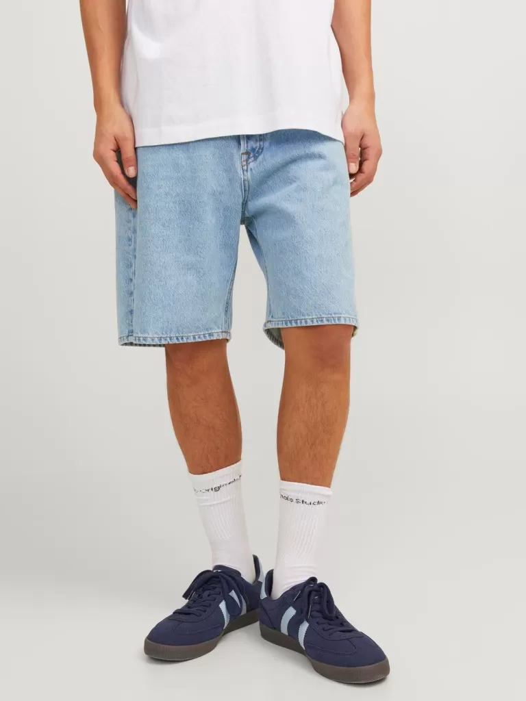 JACK & JONES Krótkie Spodenki^Luźno dopasowane Szorty o luźnym kroju Niebieski
