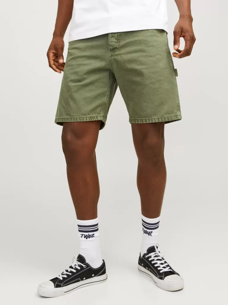 JACK & JONES Krótkie Spodenki^Luźno dopasowane Szorty o luźnym kroju Zielony