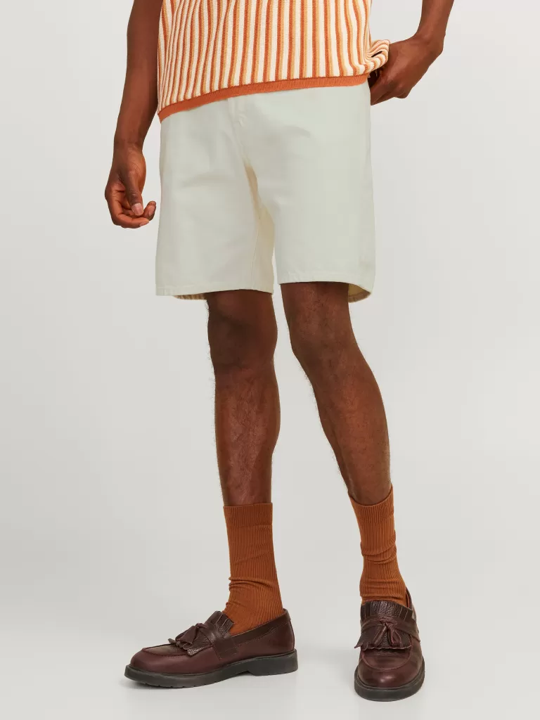 JACK & JONES Krótkie Spodenki^Luźno dopasowane Szorty o luźnym kroju Biały