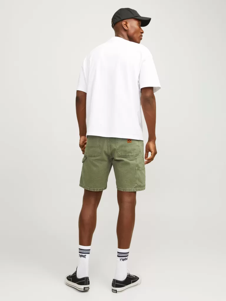 JACK & JONES Krótkie Spodenki^Luźno dopasowane Szorty o luźnym kroju Zielony