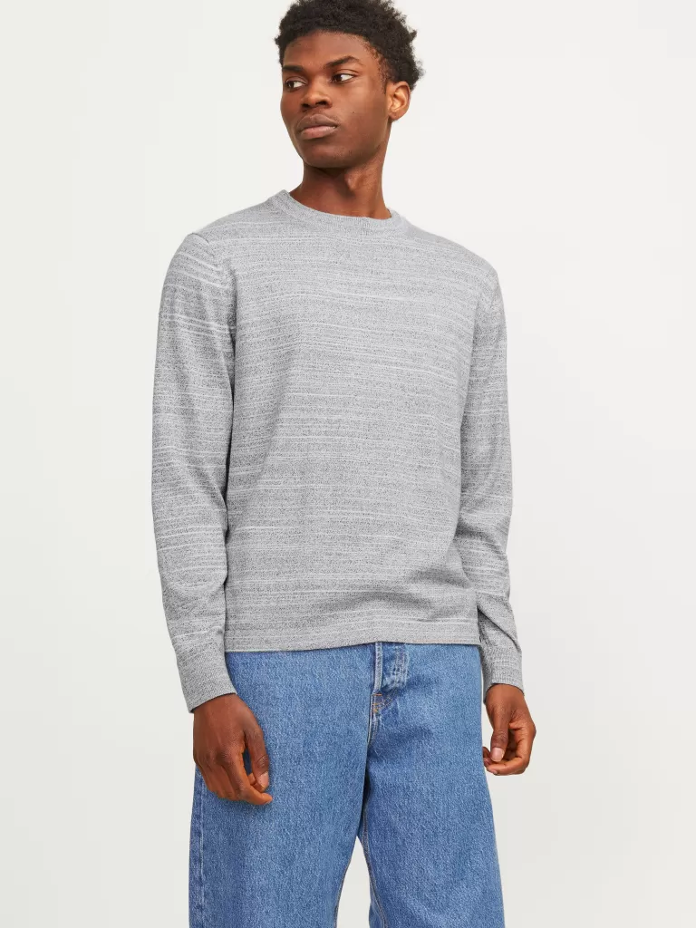 JACK & JONES Swetry^Melanż Sweter wkładany przez głowę Niebieski