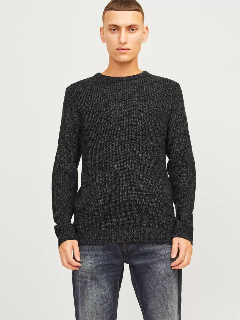 JACK & JONES Swetry^Melanż Sweter wkładany przez głowę Szary