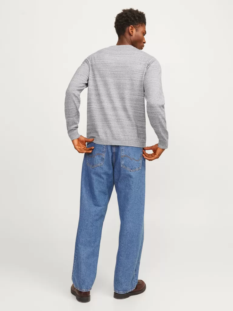 JACK & JONES Swetry^Melanż Sweter wkładany przez głowę Niebieski
