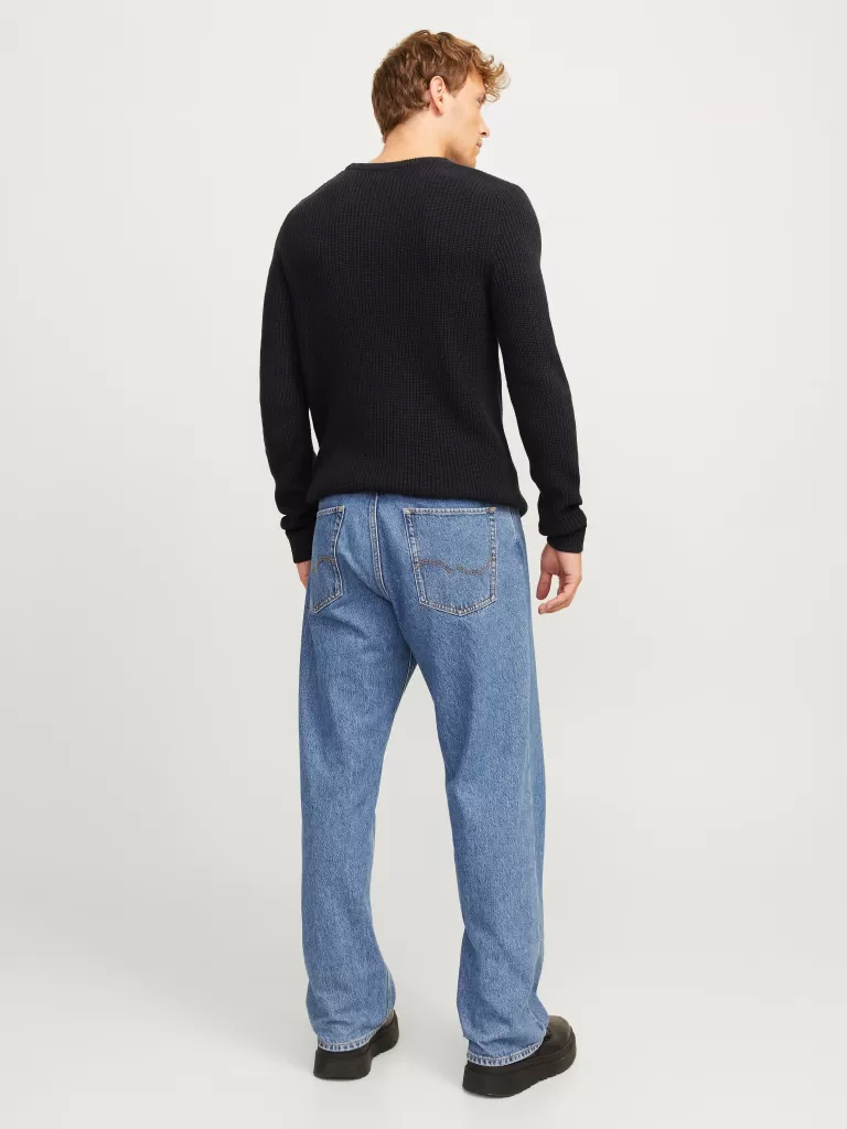 JACK & JONES Swetry^Melanż Sweter wkładany przez głowę Niebieski