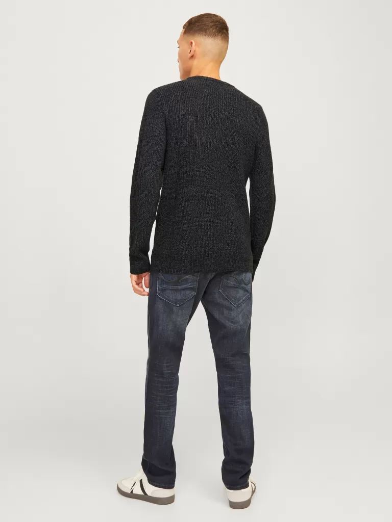 JACK & JONES Swetry^Melanż Sweter wkładany przez głowę Szary