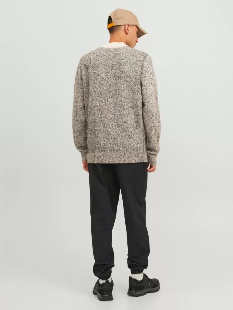 JACK & JONES Swetry^Melanż Sweter wkładany przez głowę Szary