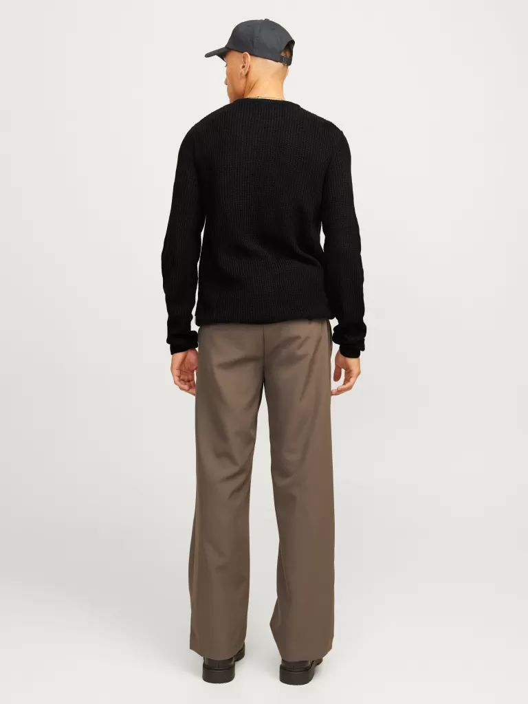 JACK & JONES Swetry^Melanż Sweter wkładany przez głowę Czarny