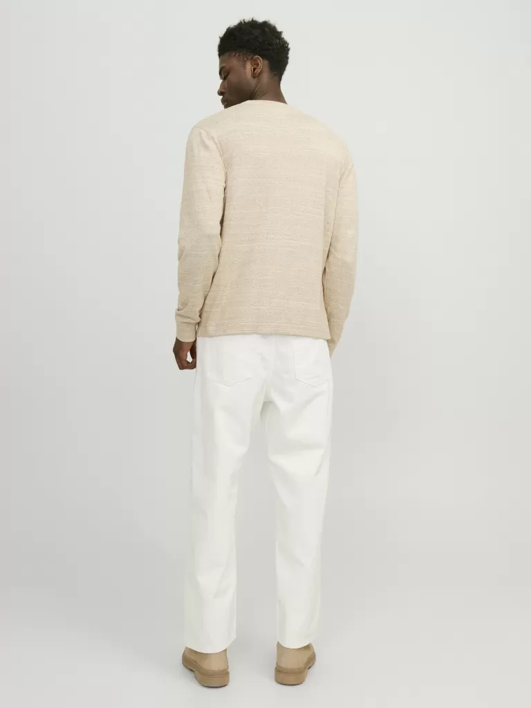 JACK & JONES Swetry^Melanż Sweter wkładany przez głowę Beżowy