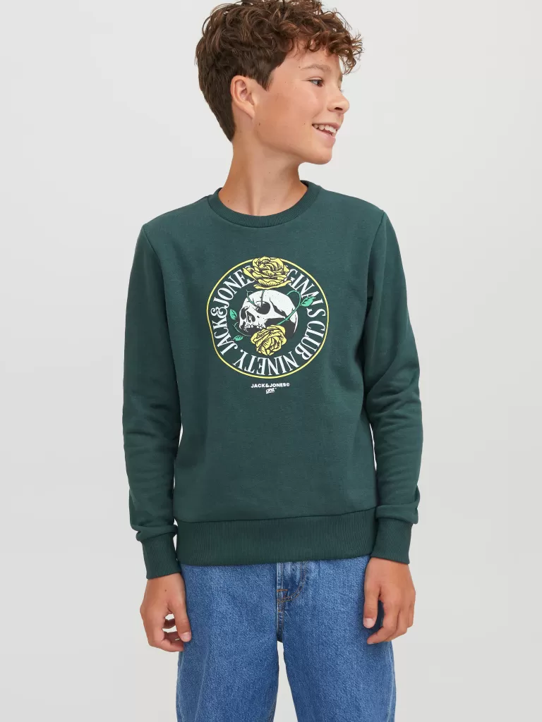 JACK & JONES Bluzy | Wyprzedaż^Nadruk Bluza Junior Zielony