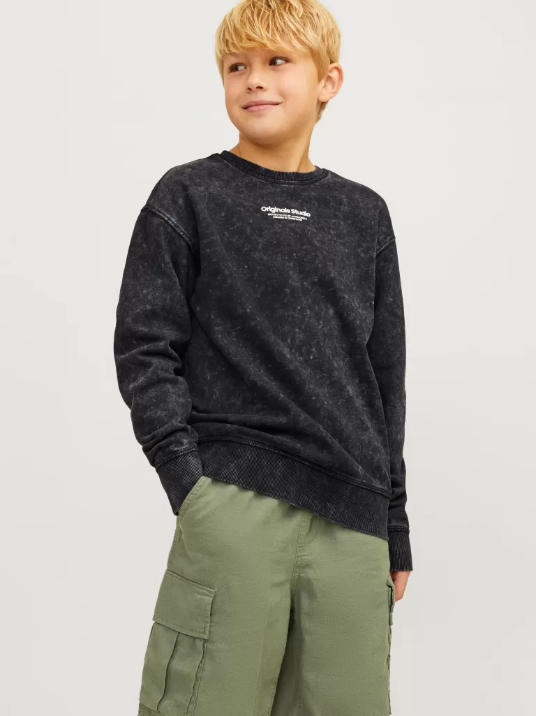 JACK & JONES Bluzy | Wyprzedaż^Nadruk Bluza Junior Czarny