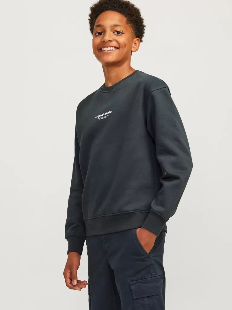 JACK & JONES Bluzy^Nadruk Bluza Junior Zielony