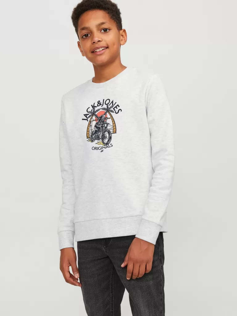 JACK & JONES Bluzy | Wyprzedaż^Nadruk Bluza Junior Szary