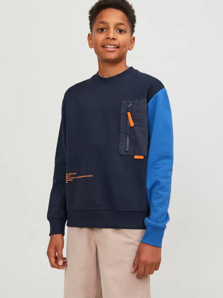 JACK & JONES Bluzy | Wyprzedaż^Nadruk Bluza Junior Niebieski