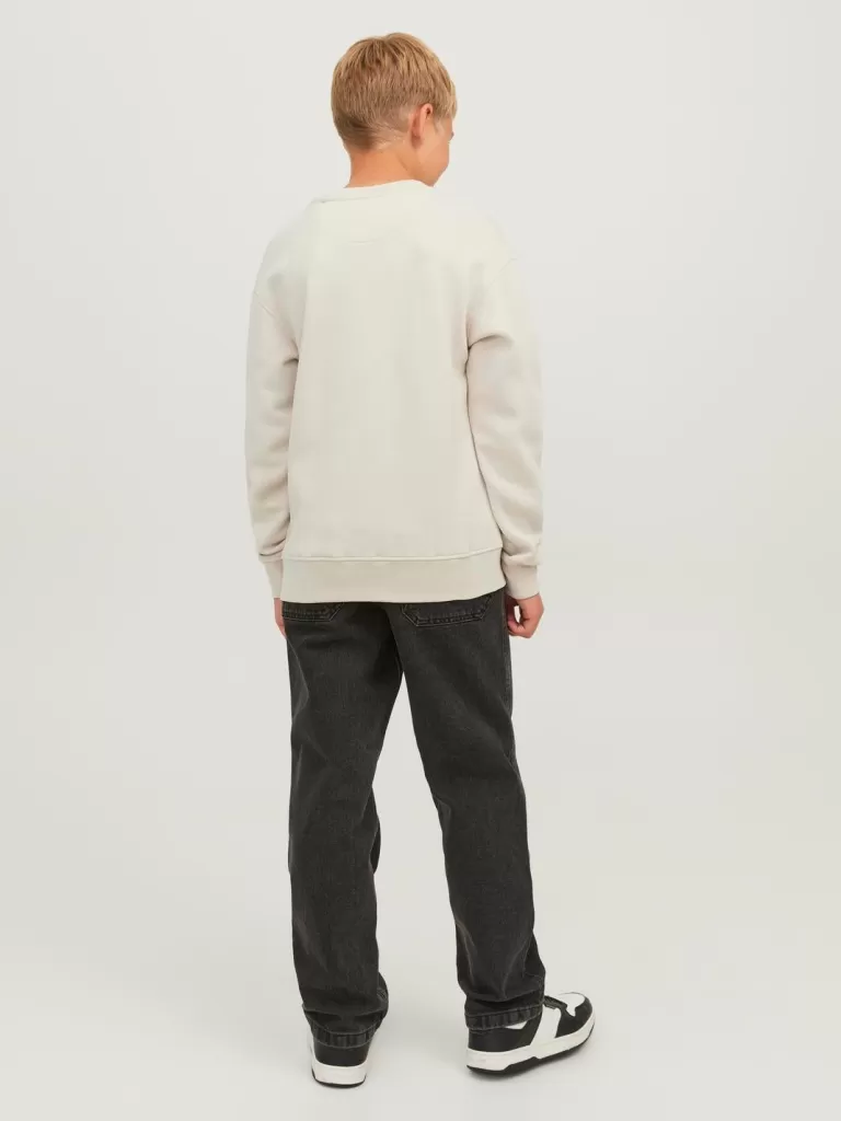 JACK & JONES Bluzy^Nadruk Bluza Junior Beżowy