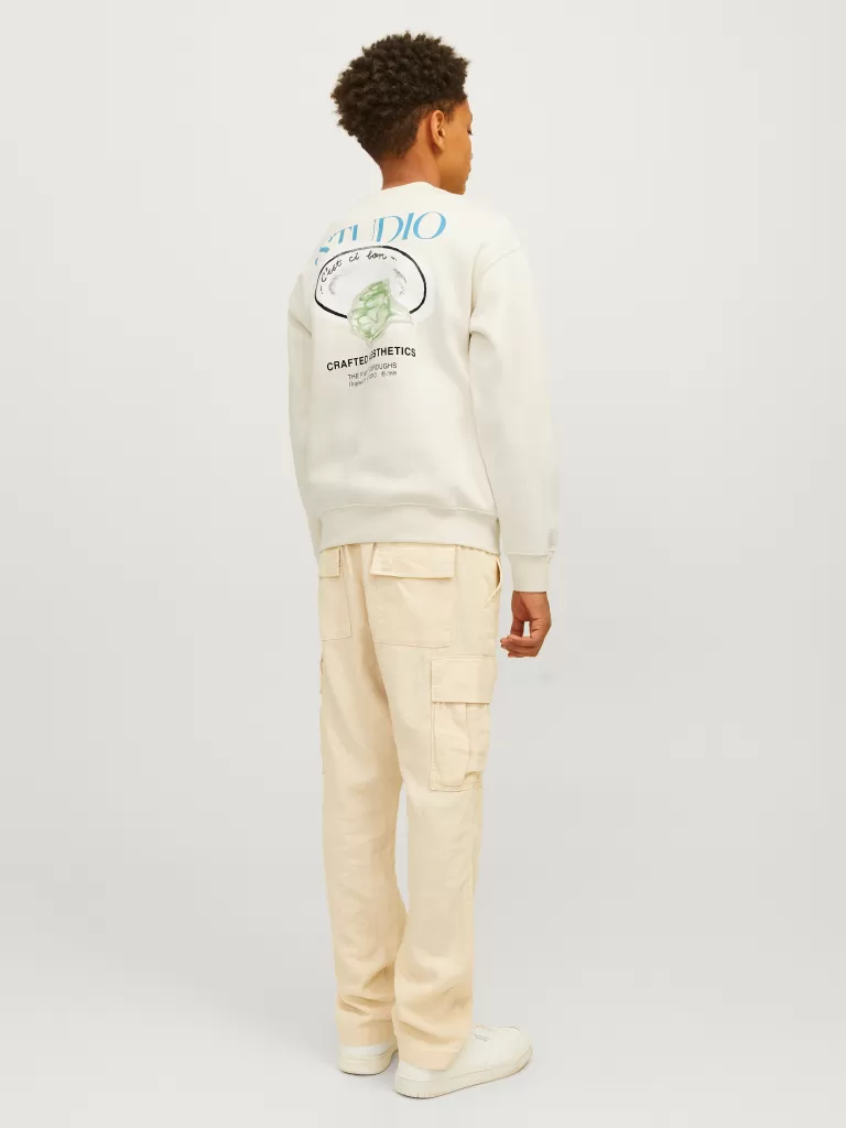 JACK & JONES Bluzy^Nadruk Bluza Junior Biały