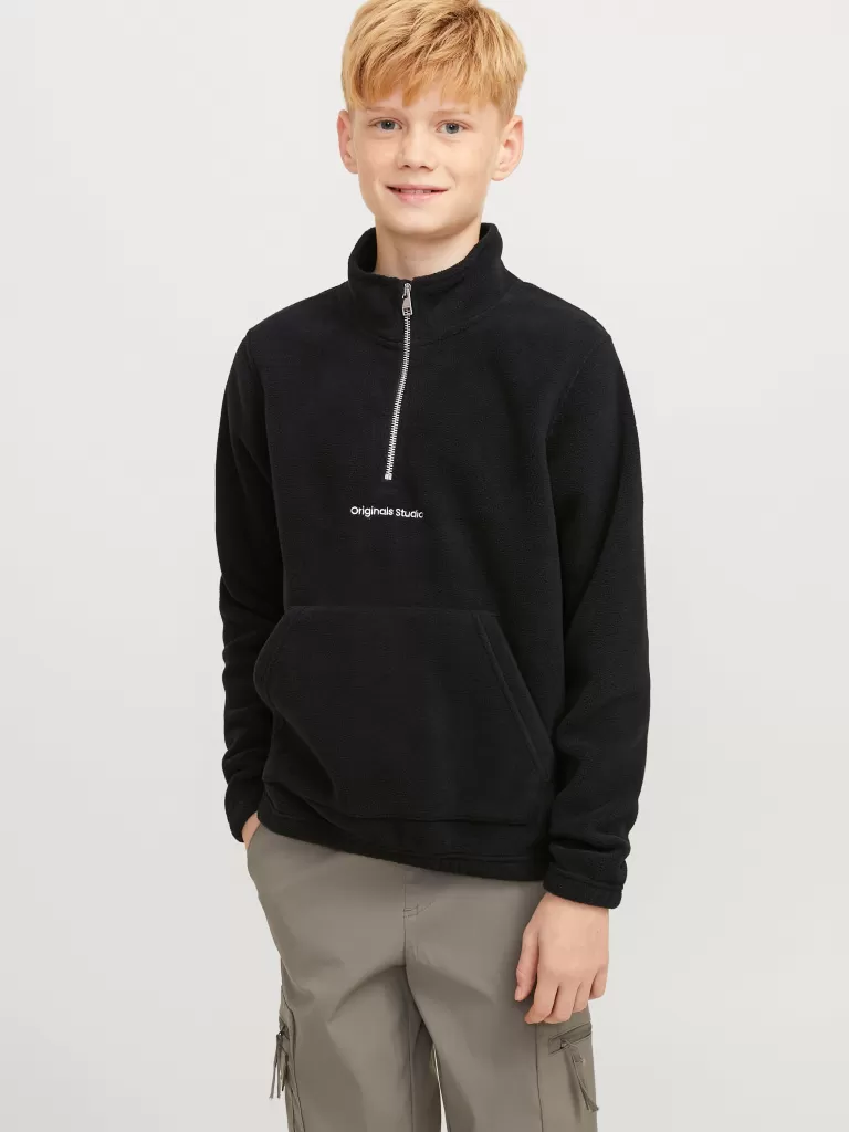 JACK & JONES Bluzy^Nadruk Bluza polarowa Junior Czarny