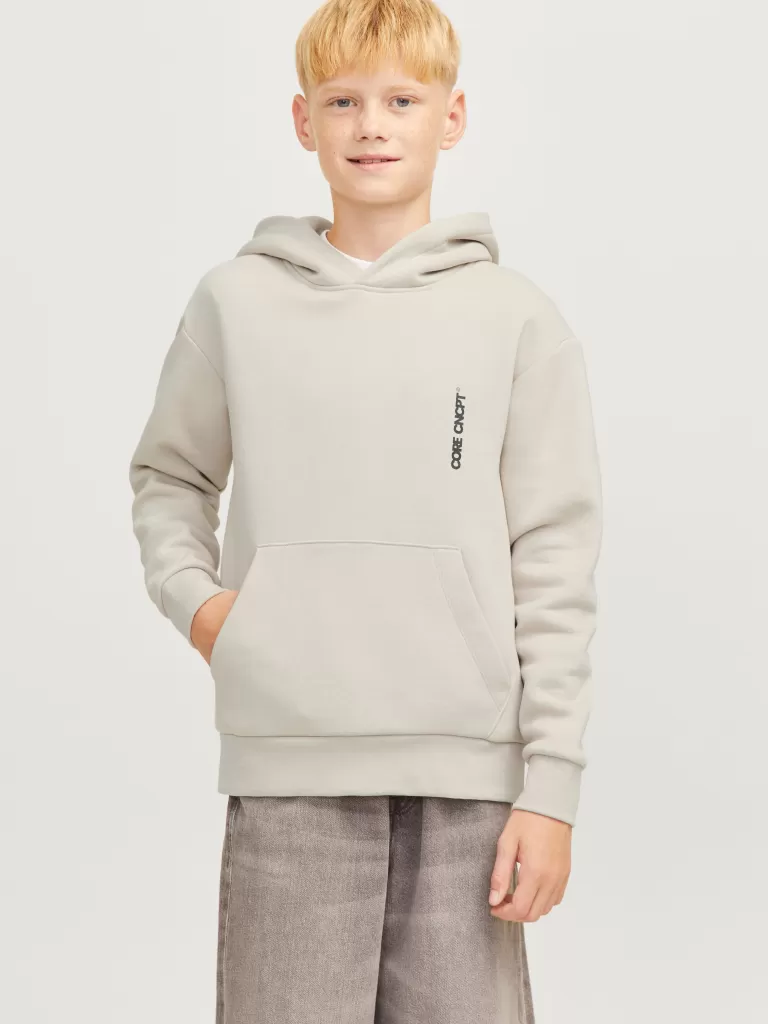 JACK & JONES Bluzy^Nadruk Bluza z kapturem Junior Beżowy