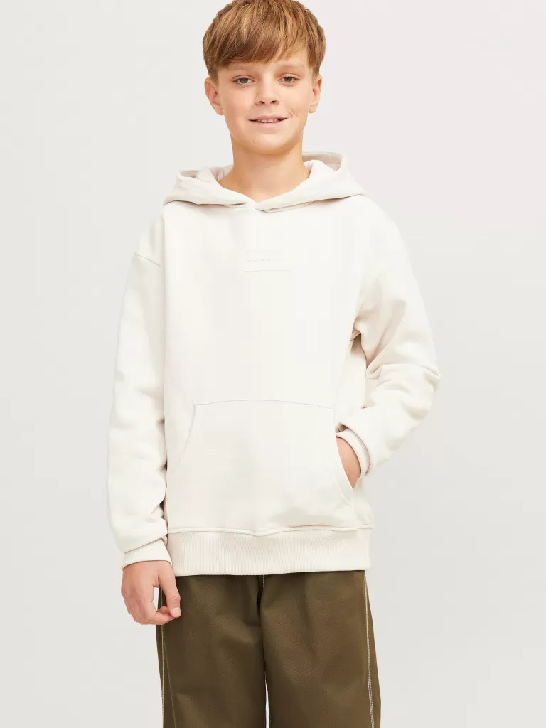 JACK & JONES Bluzy^Nadruk Bluza z kapturem Junior Beżowy
