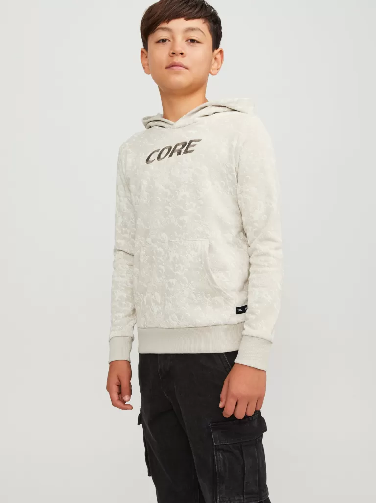 JACK & JONES Bluzy | Wyprzedaż^Nadruk Bluza z kapturem Junior Beżowy