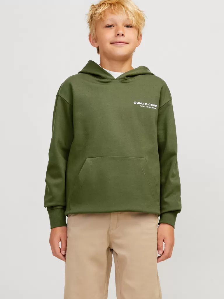 JACK & JONES Bluzy | Wyprzedaż^Nadruk Bluza z kapturem Junior Zielony
