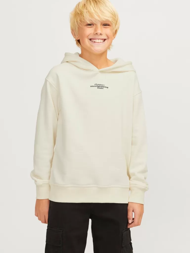 JACK & JONES Bluzy^Nadruk Bluza z kapturem Junior Żółty
