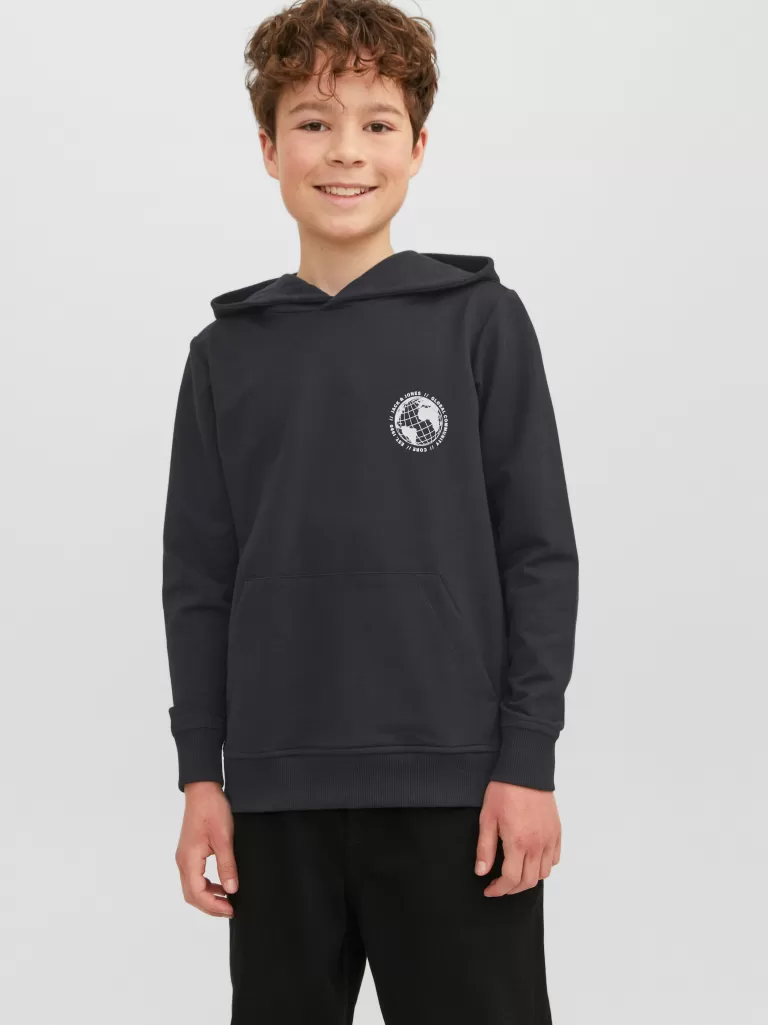 JACK & JONES Bluzy | Wyprzedaż^Nadruk Bluza z kapturem Junior Czarny