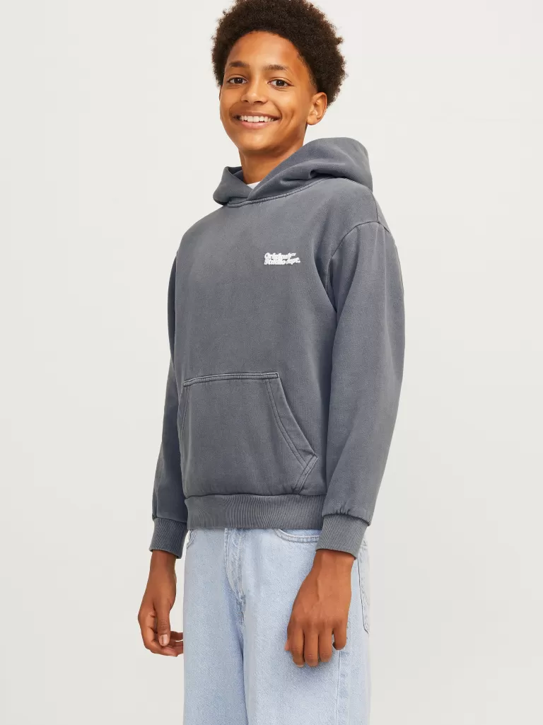 JACK & JONES Bluzy^Nadruk Bluza z kapturem Junior Szary