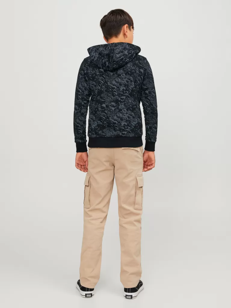JACK & JONES Bluzy | Wyprzedaż^Nadruk Bluza z kapturem Junior Czarny