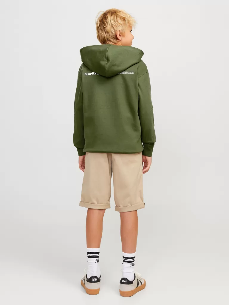 JACK & JONES Bluzy | Wyprzedaż^Nadruk Bluza z kapturem Junior Zielony