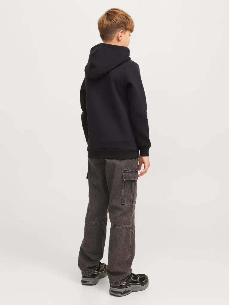 JACK & JONES Bluzy^Nadruk Bluza z kapturem Junior Czarny