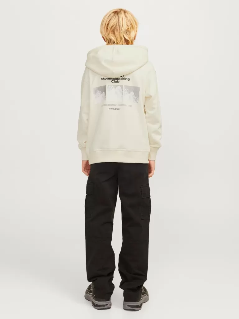 JACK & JONES Bluzy^Nadruk Bluza z kapturem Junior Żółty