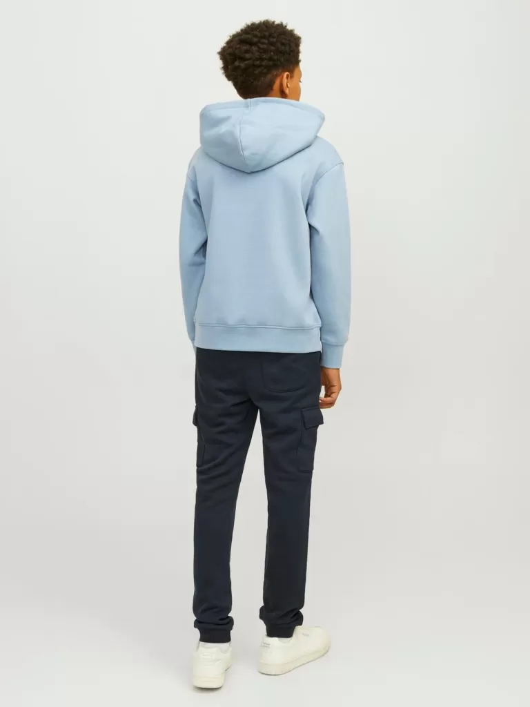 JACK & JONES Bluzy^Nadruk Bluza z kapturem Junior Niebieski